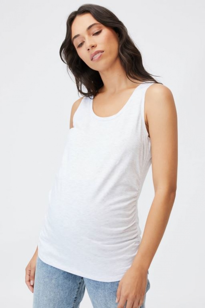 Cotton On Everyday Gathered Side Tank Women\'s Maternity Wear Silver | gs9QyYqDE9E