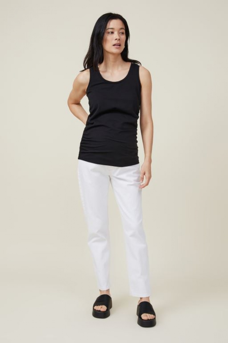 Cotton On Everyday Gathered Side Tank Women's Maternity Wear Black | 25RK0UKoezA