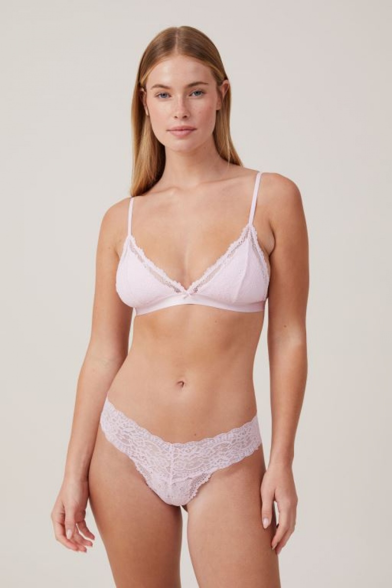 Cotton On Everyday Lace Brief Women's Thong Rose | upO7WvX7hWb