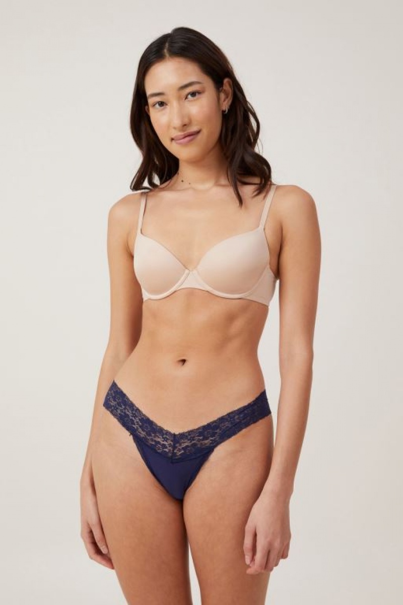 Cotton On Everyday Lace Comfy Women's Thong Ocean | vXqFhuLCyel