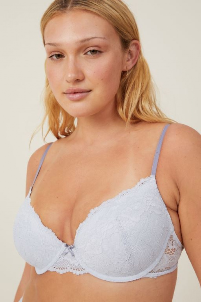 Cotton On Everyday Lace Lightly Lined Women's Bras Arctic | pxmL4BV3uNs