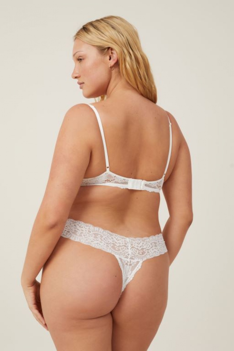 Cotton On Everyday Lace Lightly Lined Women's Bras Cream | Azk03MBjOaW
