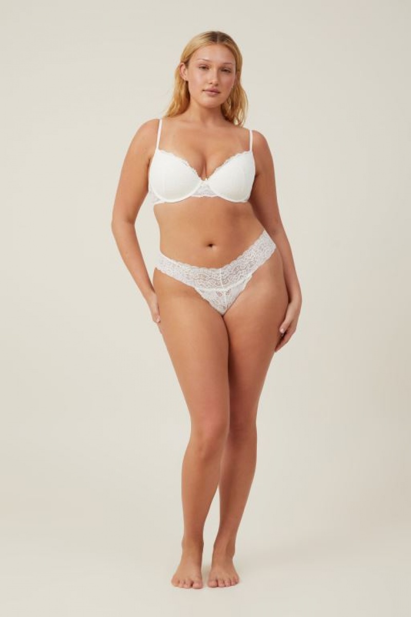 Cotton On Everyday Lace Lightly Lined Women's Bras Cream | Azk03MBjOaW