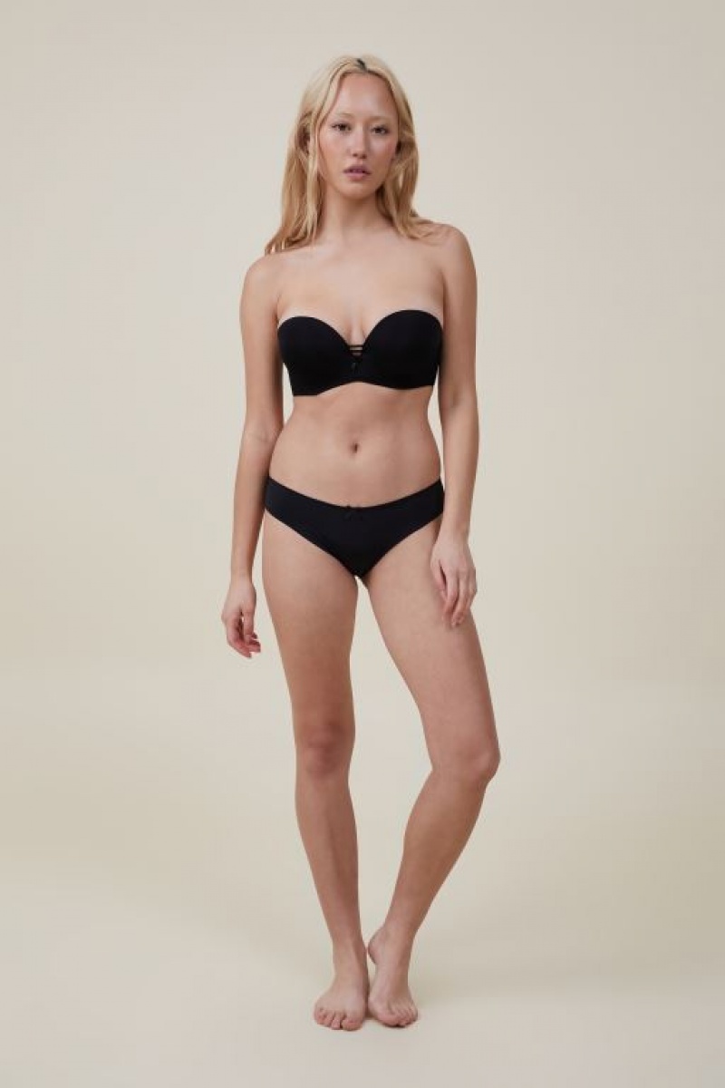 Cotton On Everyday Lace Strapless Push Up 2 Women's Bras Black | 8RHHr1uHOeU