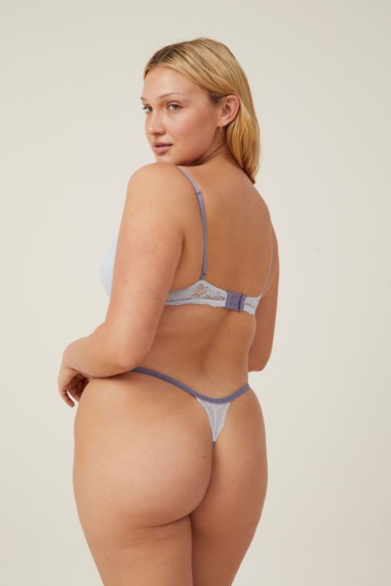 Cotton On Everyday Lace Tanga Brief Women's Thong Arctic | 8vxi6M78BoL
