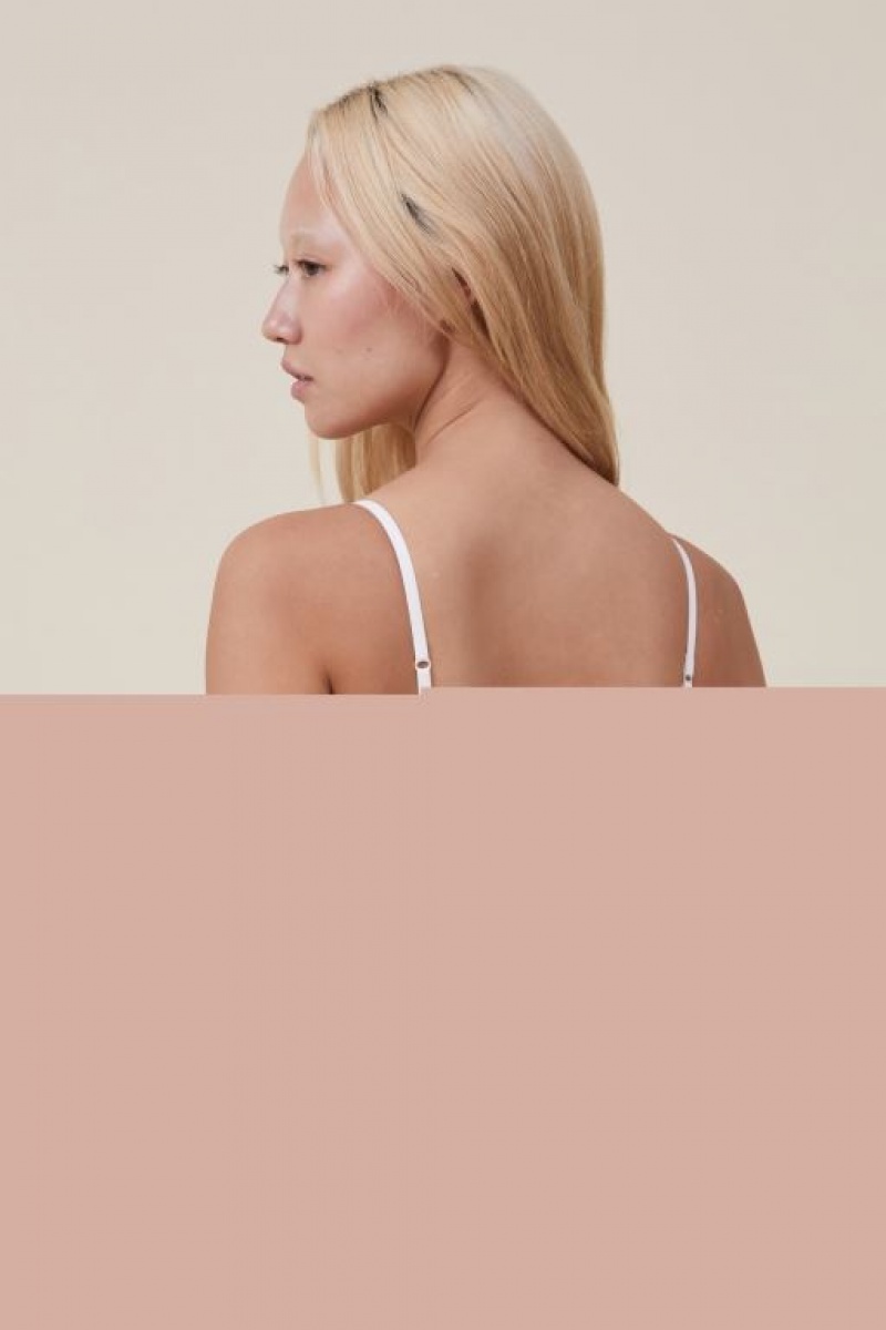 Cotton On Everyday Lace Triangle Padded Bralette Women's Bras Cream | 366mNAz8Aqe