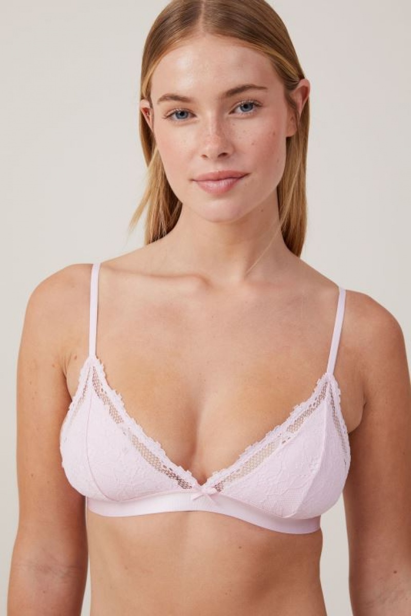 Cotton On Everyday Lace Triangle Padded Women's Bralette Rose | g8LyWYNx1R6