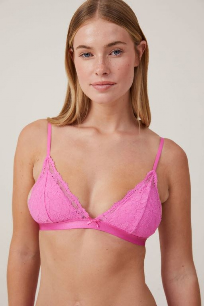 Cotton On Everyday Lace Triangle Padded Women's Bralette Cupids | 505ffFEH30v