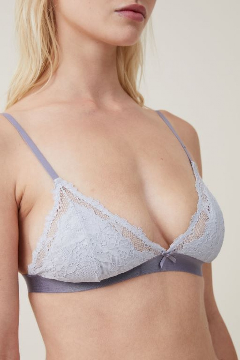 Cotton On Everyday Lace Triangle Padded Women's Bralette Arctic | ivmUrOyTrn2