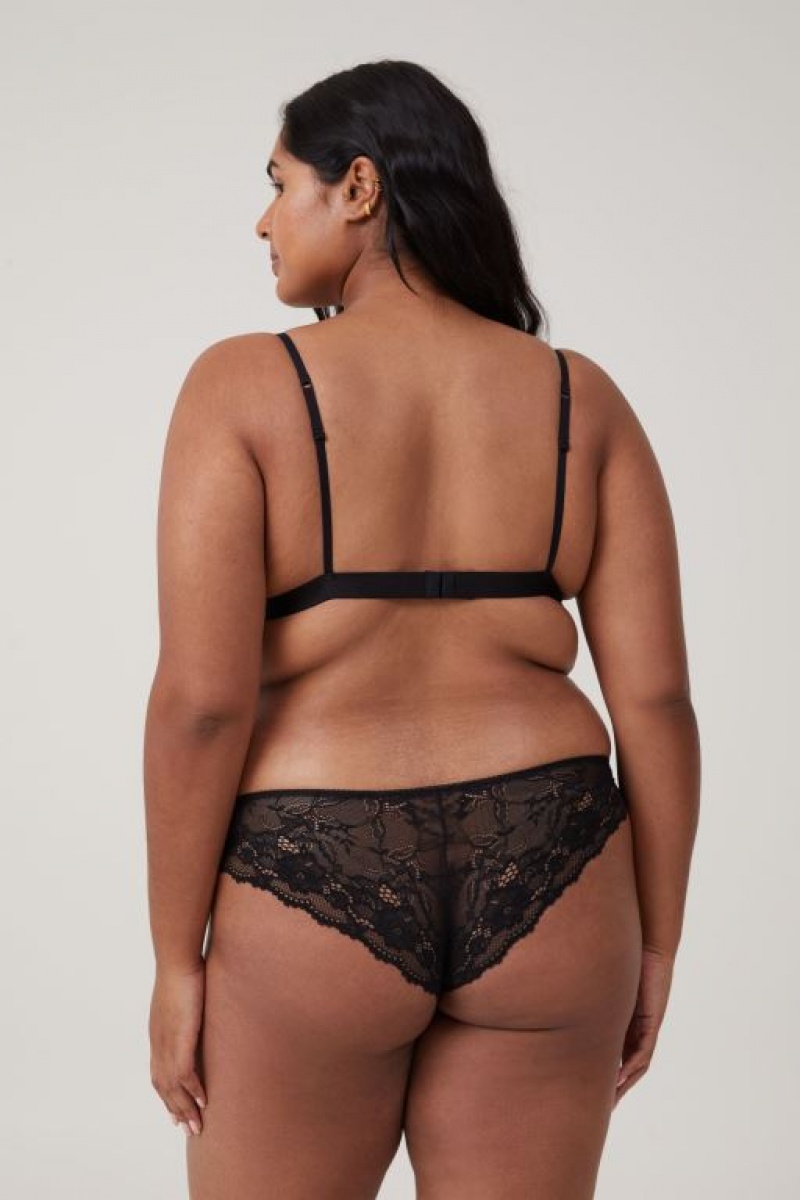 Cotton On Everyday Lace Triangle Padded Women's Bralette Black | EFxhKx4c1Y0