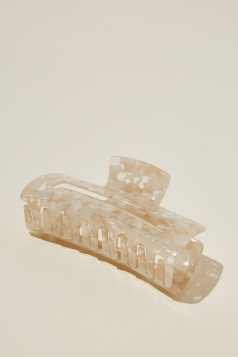 Cotton On Extra Large Amber Hair Claw Women's Hair Accessories White | kM90UbpQlfs