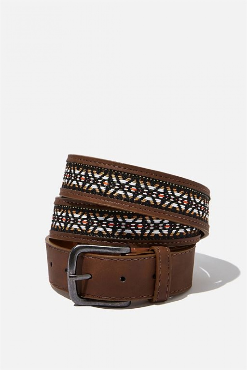Cotton On Festival Men\'s Belts Brown | 8g6GyRlmPE5