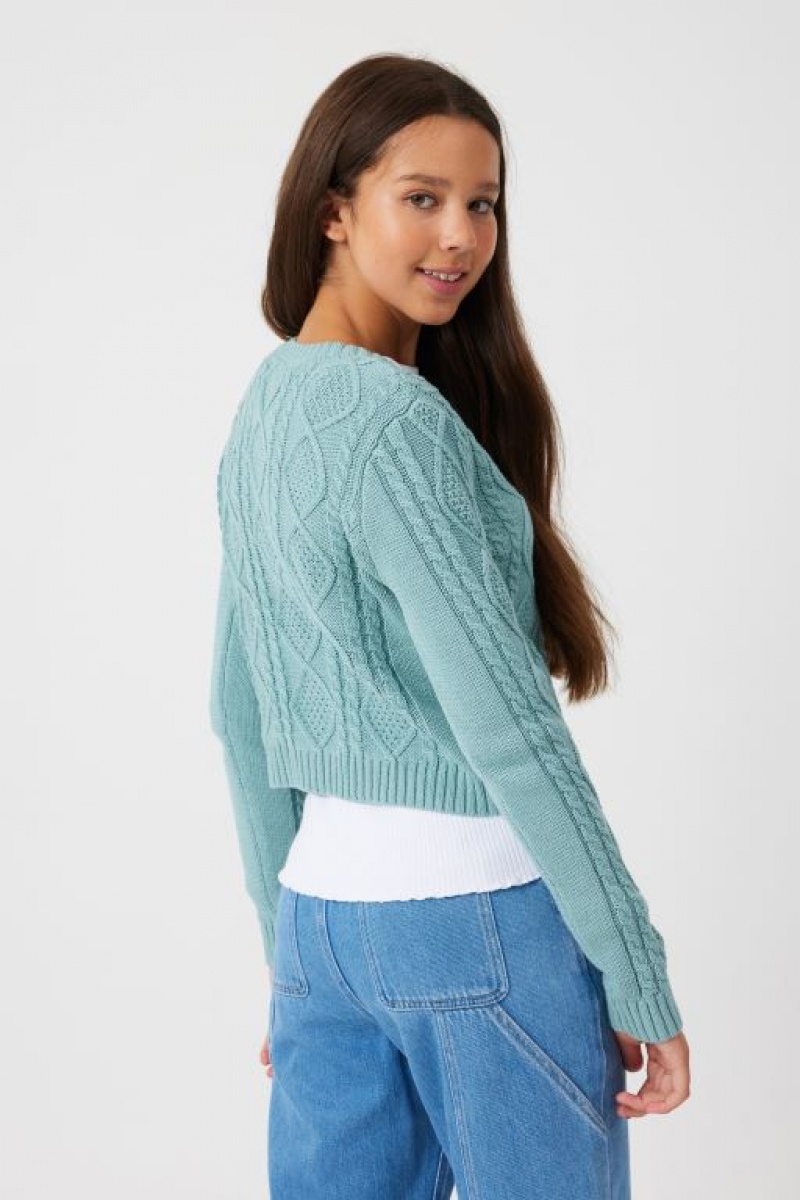 Cotton On Fifi Cardi Girls' Jackets Light Turquoise | IFE86rlG9PP