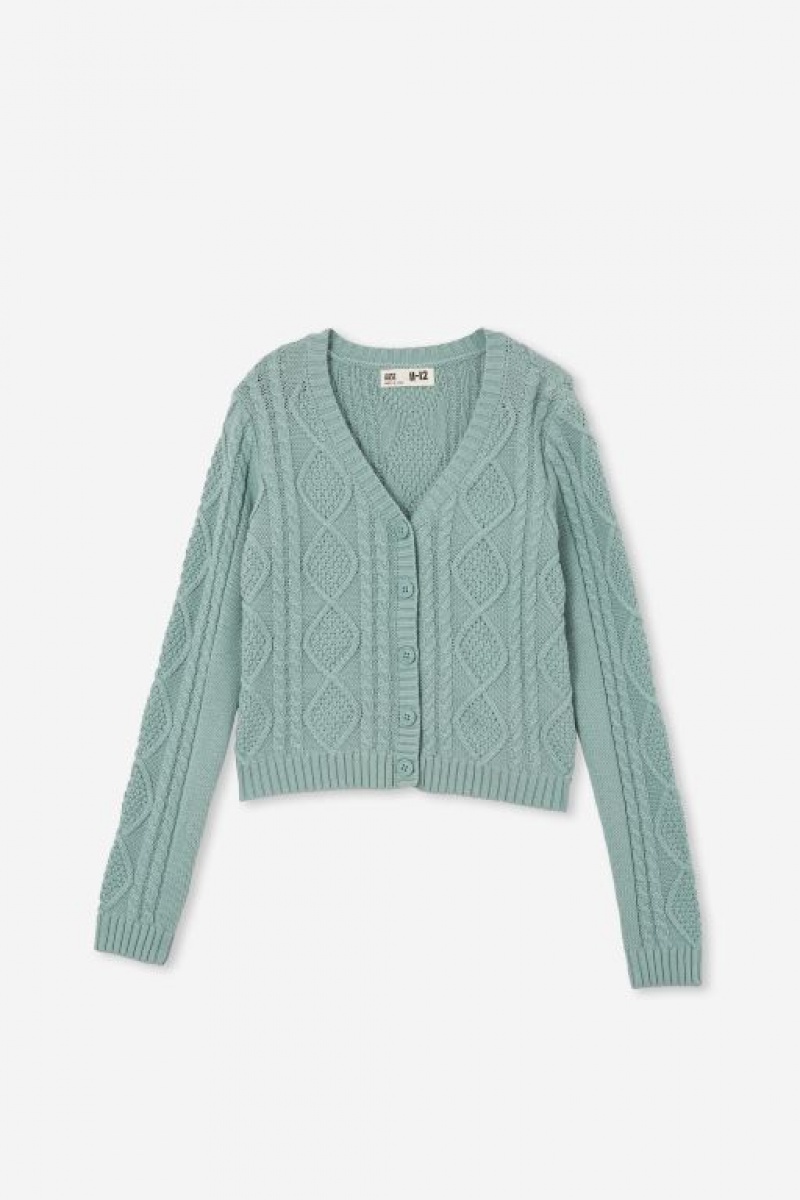 Cotton On Fifi Cardi Girls' Jackets Light Turquoise | IFE86rlG9PP