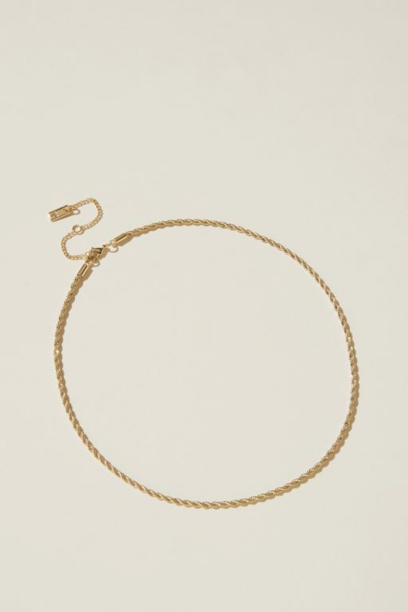 Cotton On Fine Chain Necklace Women\'s Jewellery Gold | Vv3uBcaf3Ff