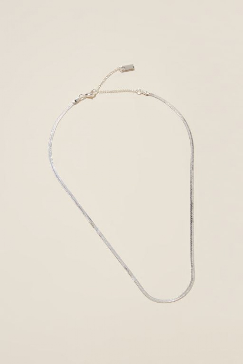 Cotton On Fine Chain Necklace Women\'s Jewellery Silver | qFiaY45DCes