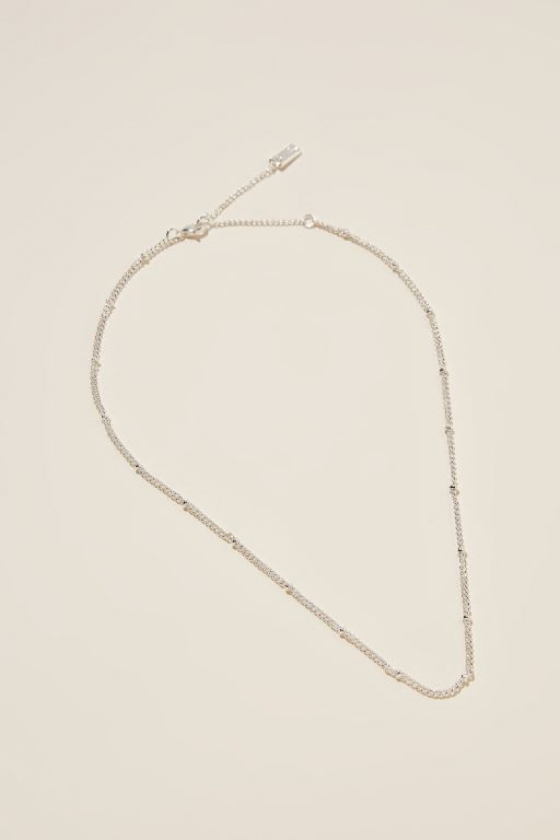 Cotton On Fine Chain Necklace Women\'s Jewellery Silver | uDYxdW8rUc9