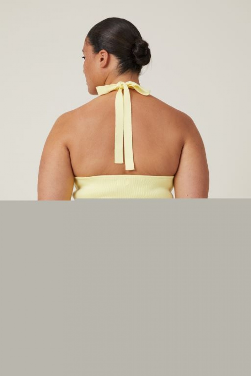 Cotton On Fitted Summer Halter Women's Knitwear Sunny | 1rKGNodaikp