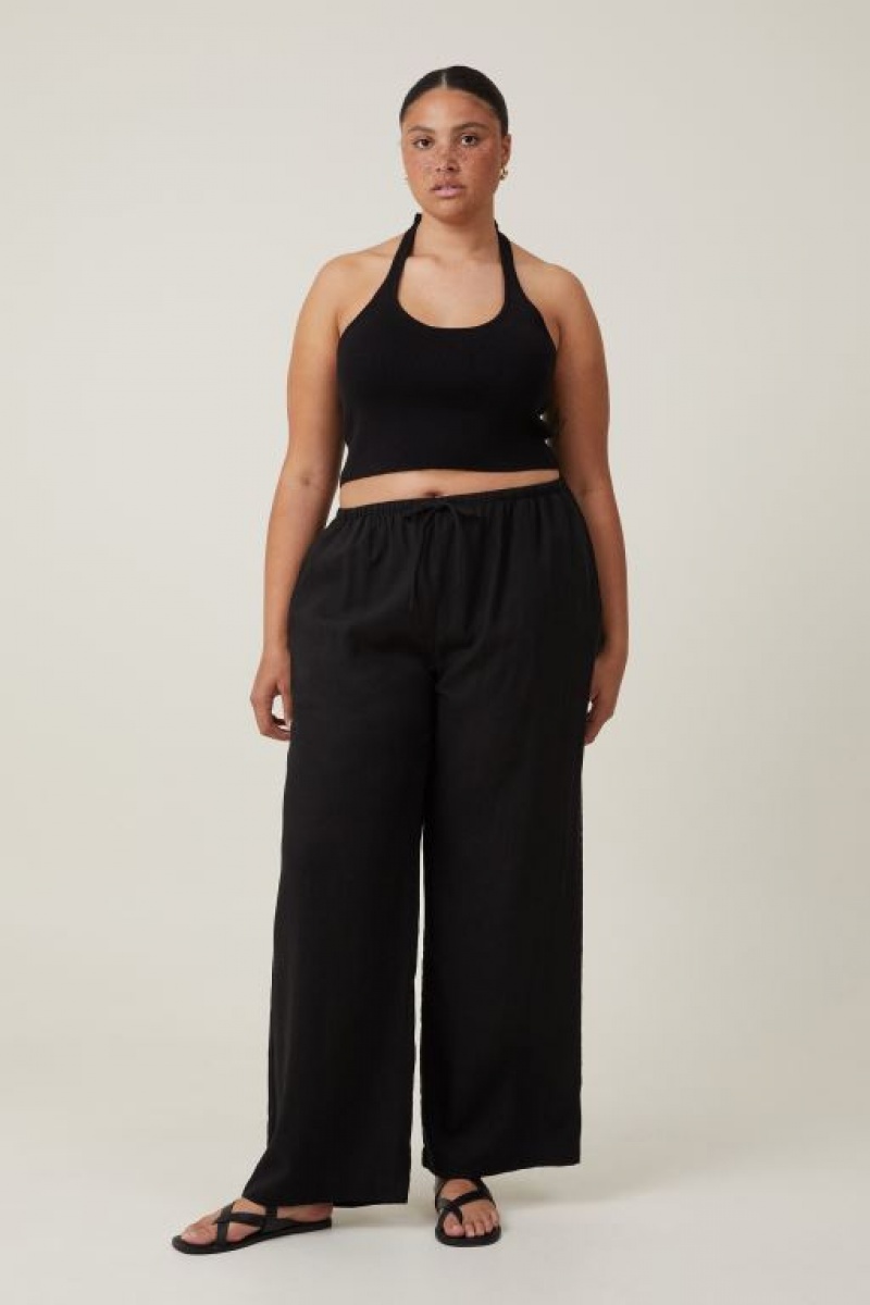 Cotton On Fitted Summer Halter Women's Knitwear Black | zDRFA1azU6i