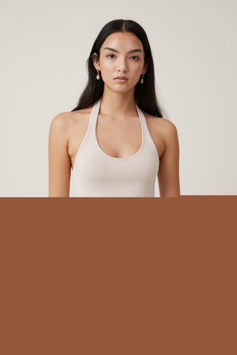 Cotton On Fitted Summer Halter Women\'s Knitwear Grey | tpEFpi1EyFQ