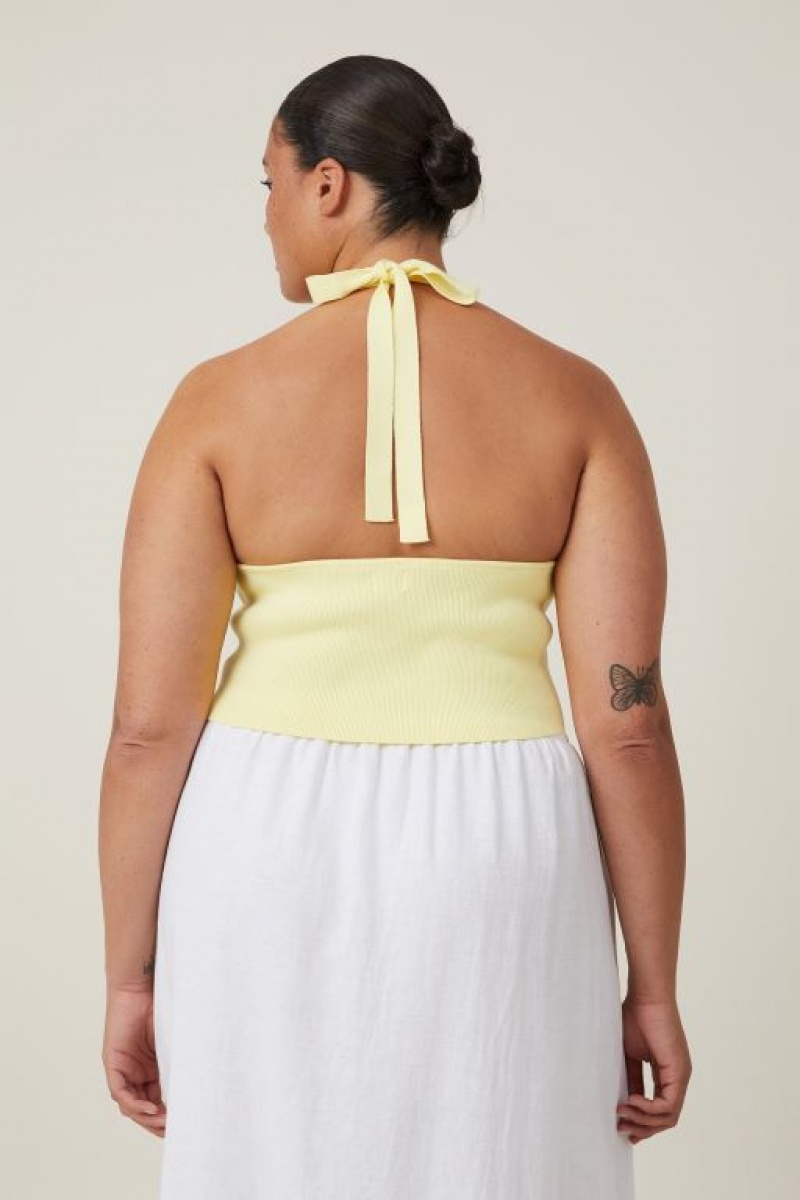 Cotton On Fitted Summer Halter Women's Tanks Sunny | oX63OJ3yIXp