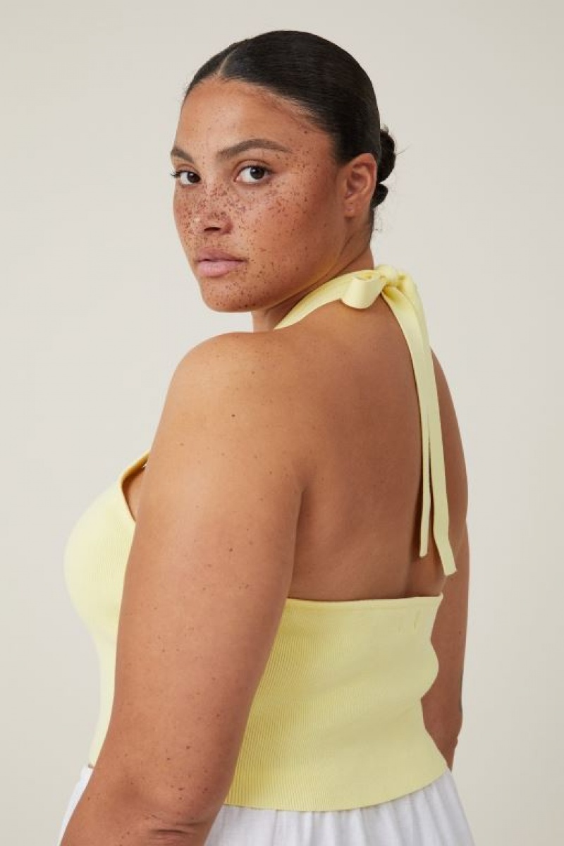 Cotton On Fitted Summer Halter Women's Tanks Sunny | oX63OJ3yIXp