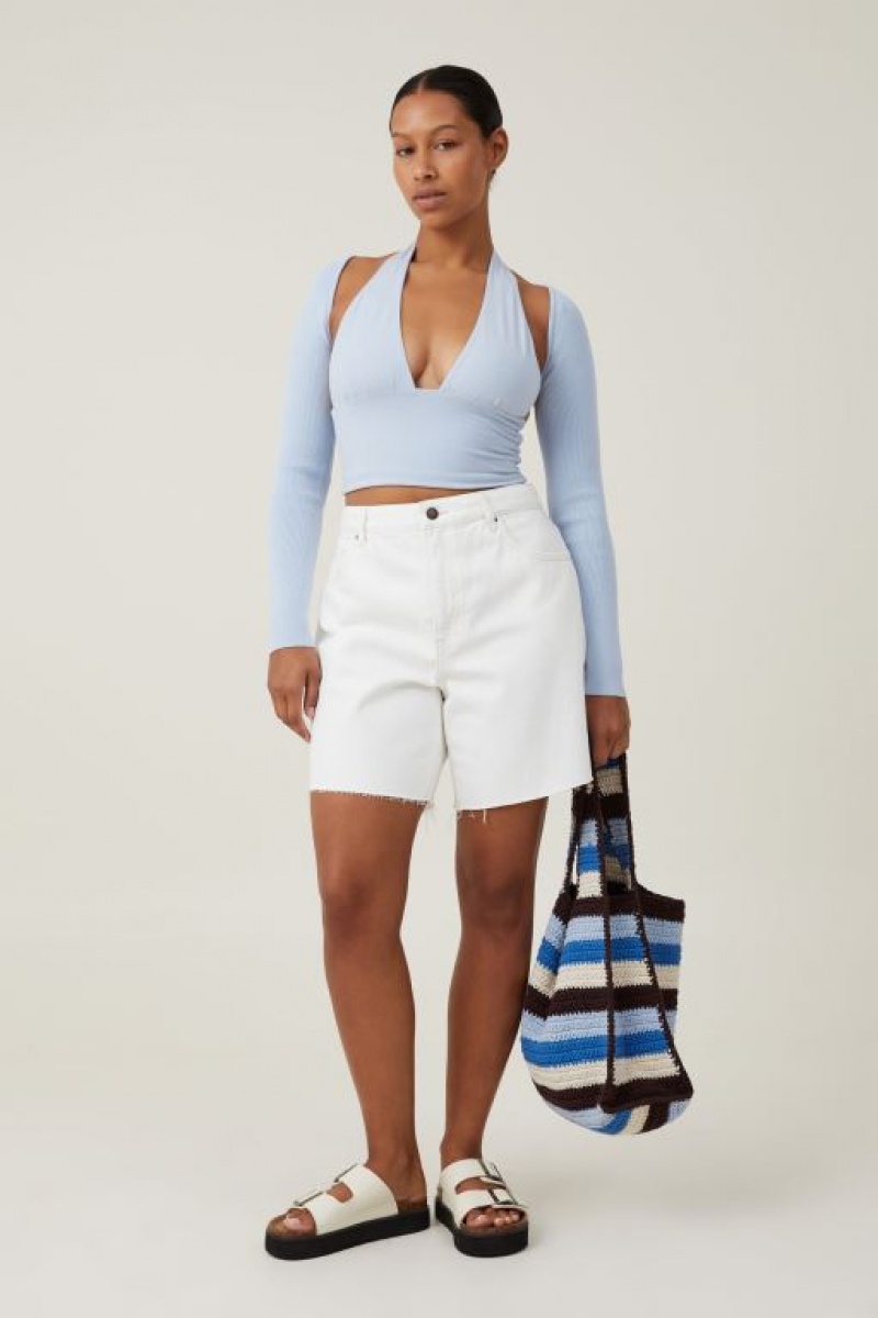 Cotton On Fitted Summer Shrug Women's Knitwear Blue | 31HgPc8WG2w