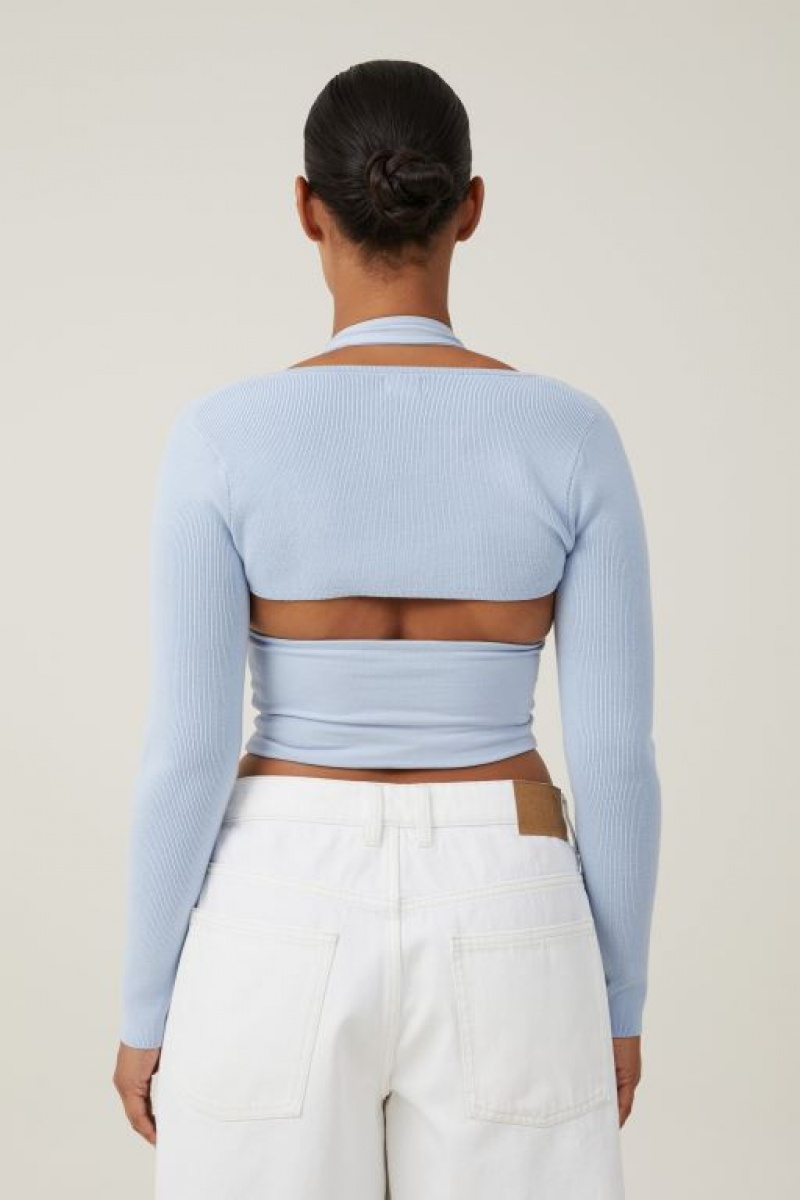 Cotton On Fitted Summer Shrug Women's Knitwear Blue | 31HgPc8WG2w
