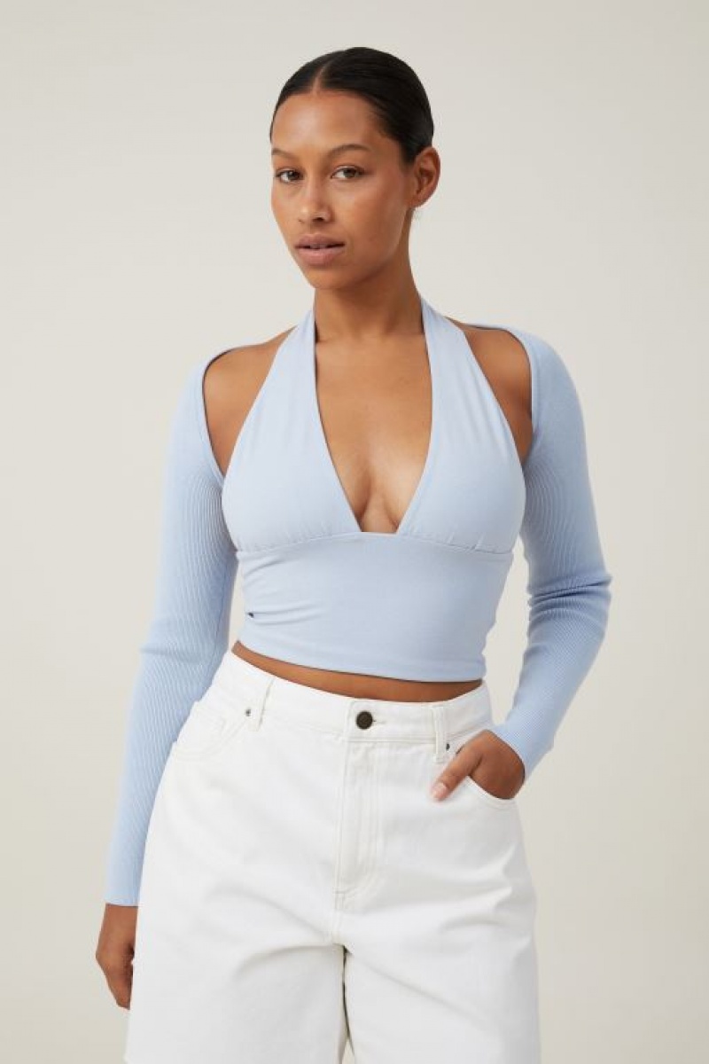 Cotton On Fitted Summer Shrug Women\'s Knitwear Blue | 31HgPc8WG2w