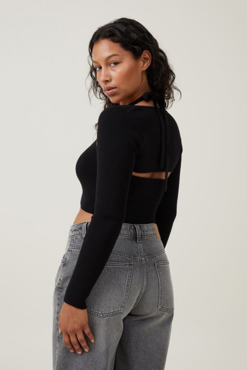 Cotton On Fitted Summer Shrug Women's Knitwear Black | hA5WT90c3QY
