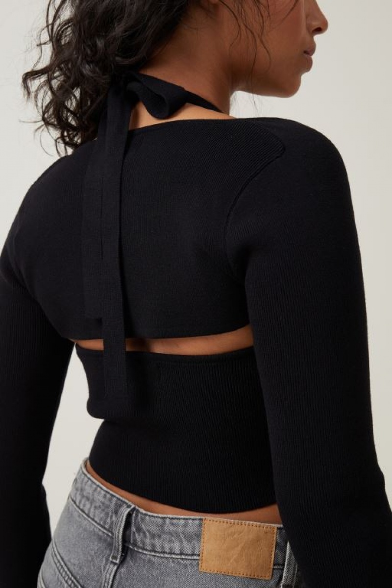 Cotton On Fitted Summer Shrug Women's Knitwear Black | hA5WT90c3QY