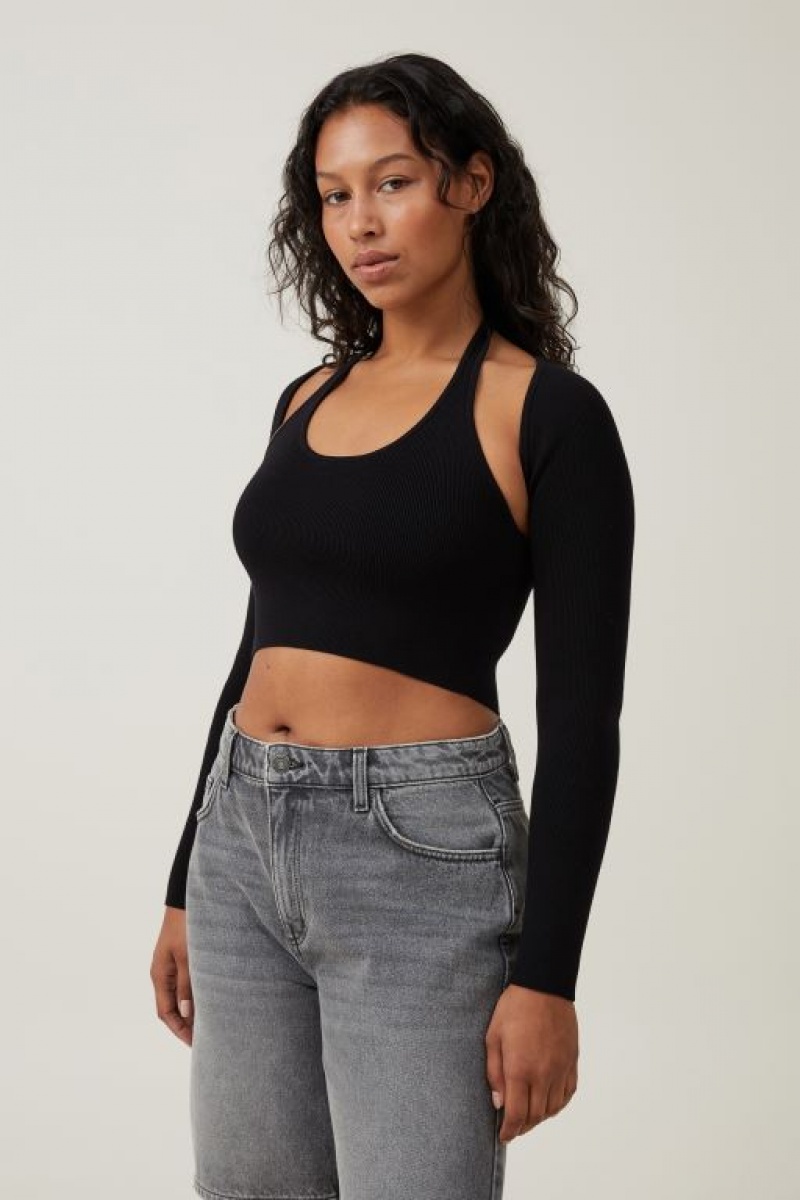 Cotton On Fitted Summer Shrug Women\'s Knitwear Black | hA5WT90c3QY