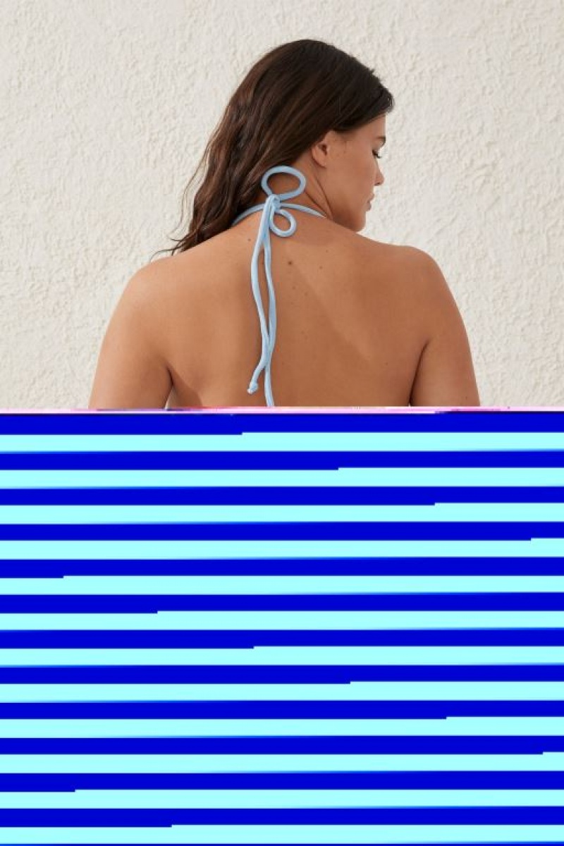 Cotton On Fixed Tie Side Cheeky Women's Bikini Bottoms Blue | jzqhyAXHsJD