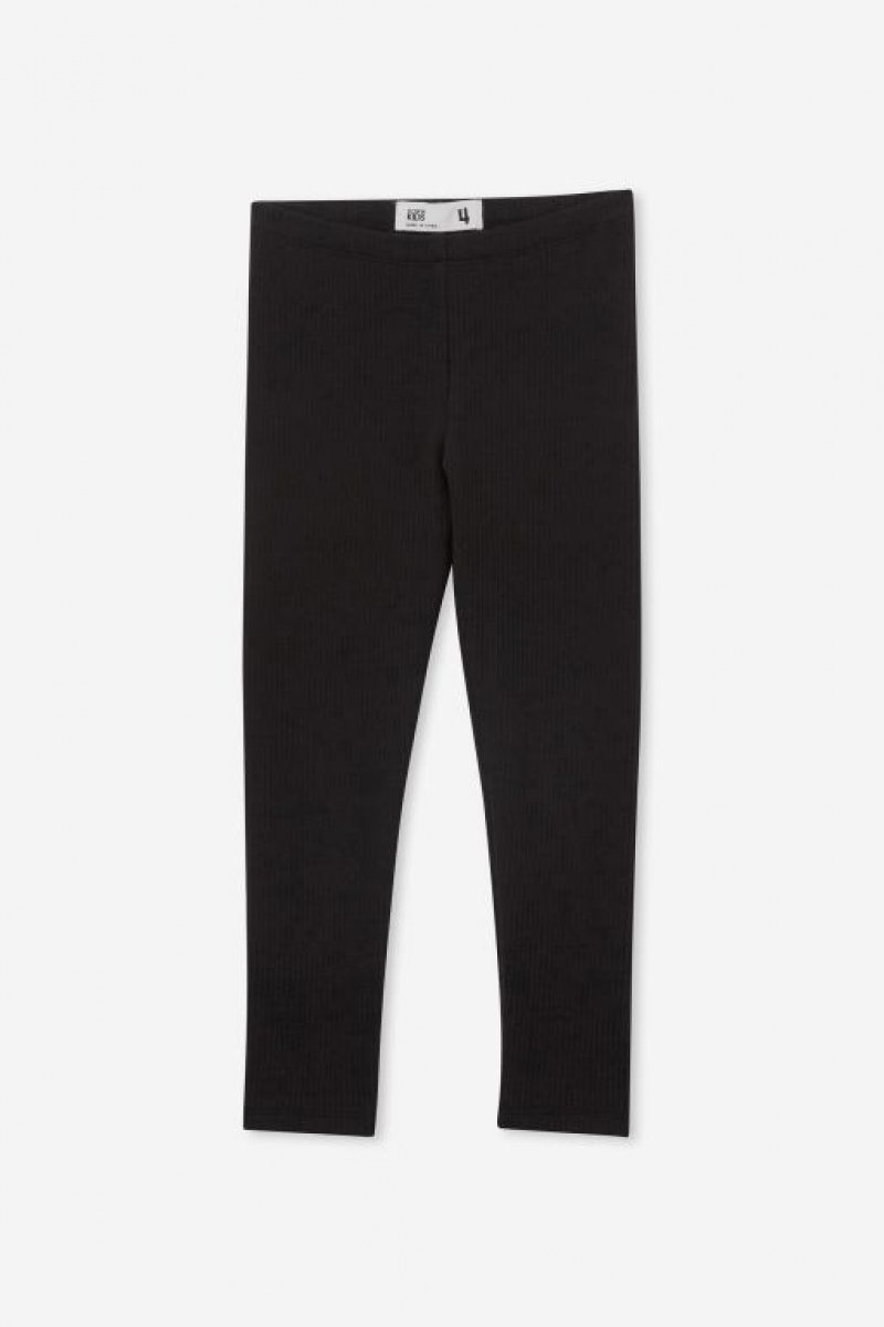Cotton On Fleece Girls' Leggings Black | a5vKcJS9eYz