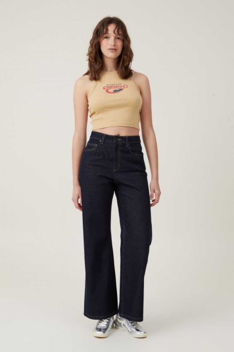 Cotton On Ford License Racer Women's Tanks Light Brown | LefKJaA3vRV