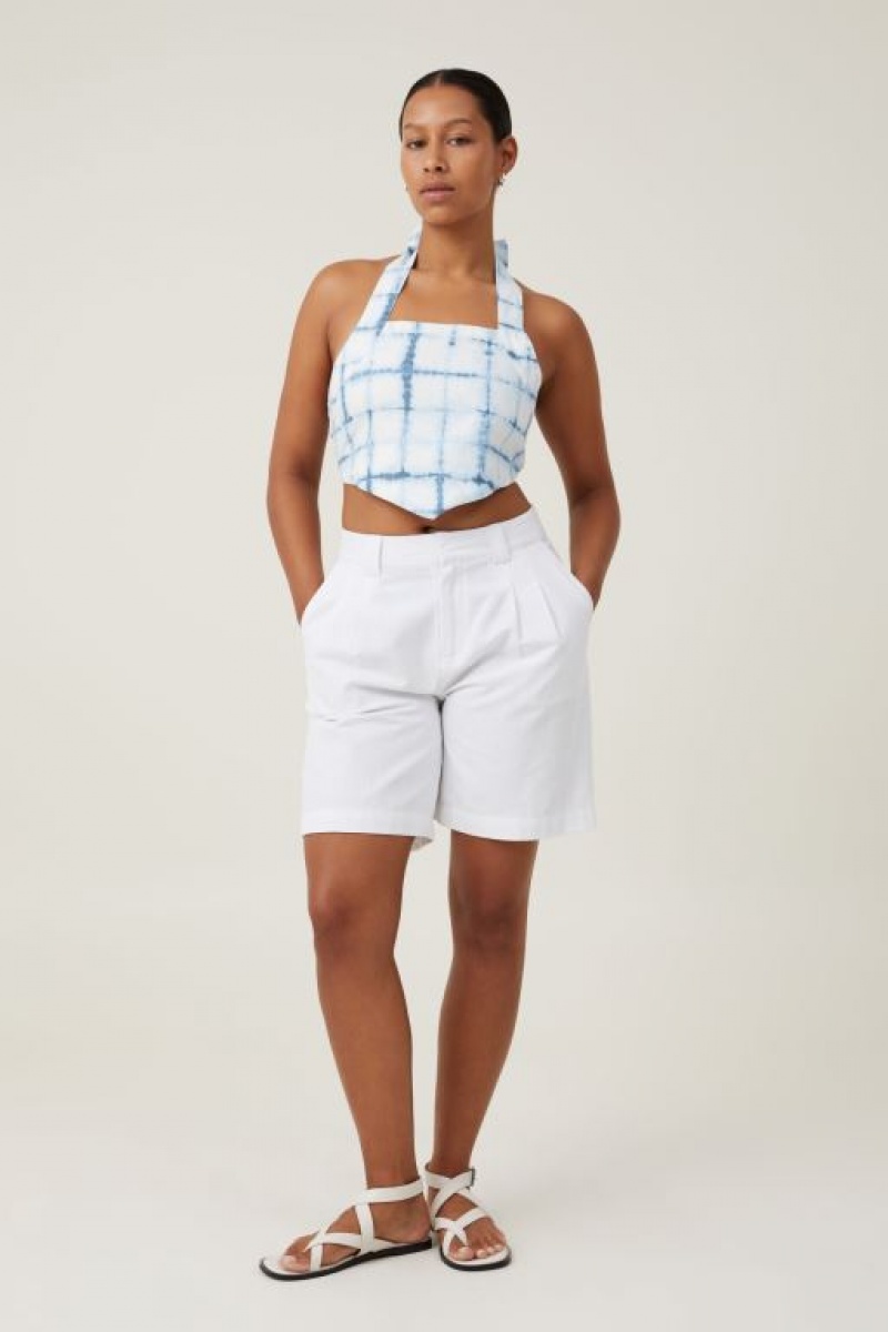 Cotton On Frankie Linen Halter Top Women's Shirts Shibori | O4BPjMTazQI