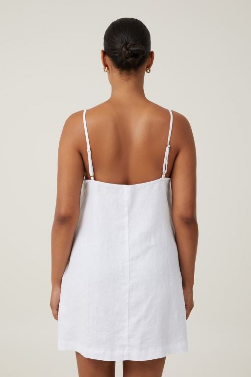 Cotton On Frankie Linen Women's Mini Dress White | 1cJqQkRPgtt