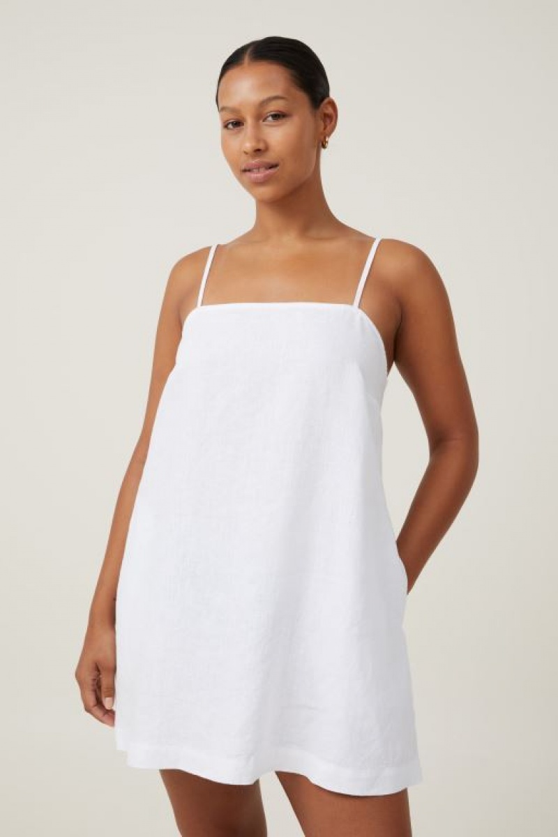 Cotton On Frankie Linen Women\'s Mini Dress White | 1cJqQkRPgtt