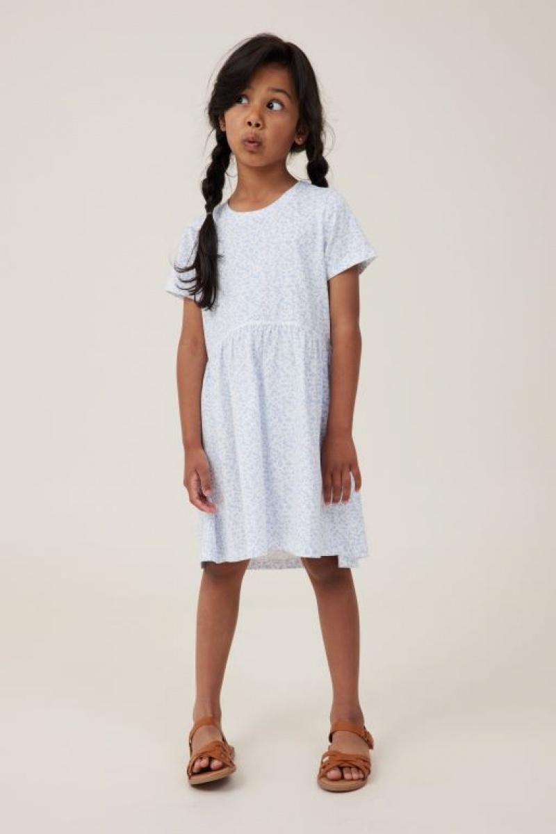 Cotton On Freya Short Sleeve Girls' Dress Light Yellow | ZKYKYdVi3u1