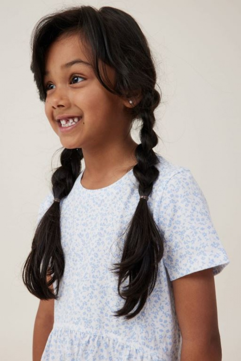 Cotton On Freya Short Sleeve Girls' Dress Light Yellow | ZKYKYdVi3u1