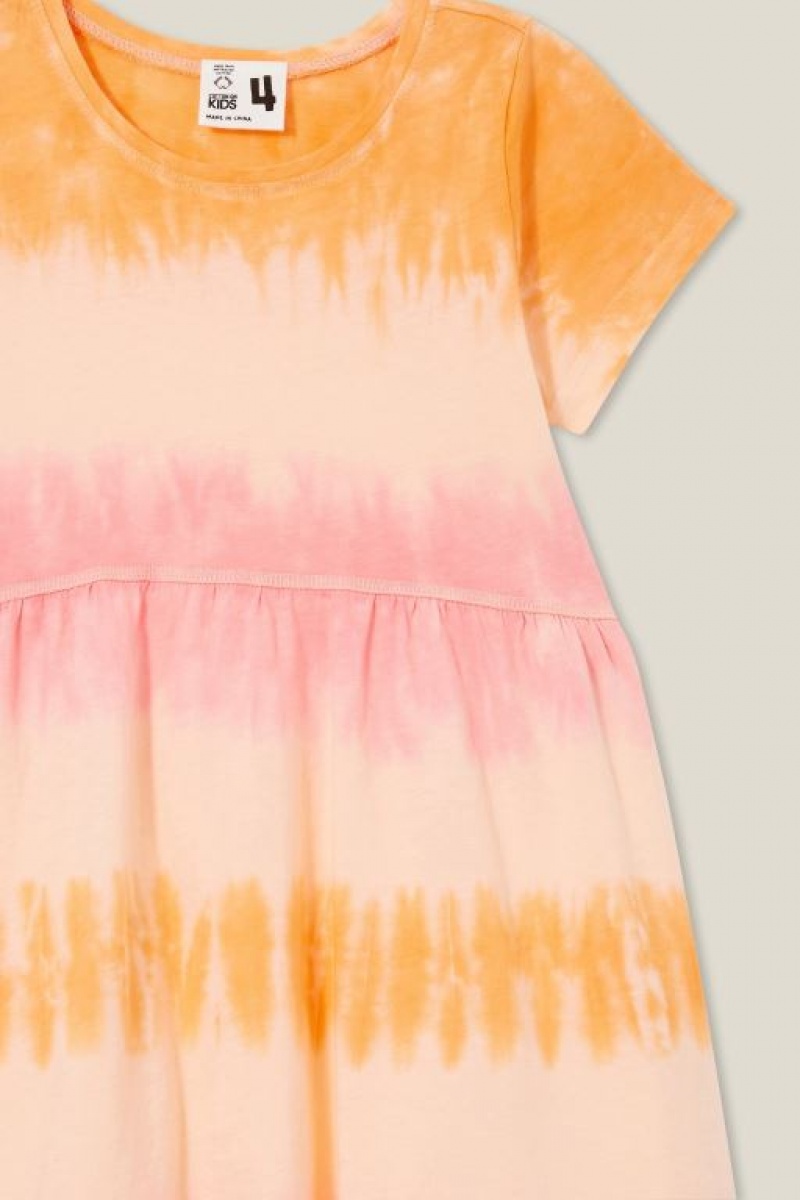 Cotton On Freya Short Sleeve Girls' Dress Sunset | g56q6saluLs