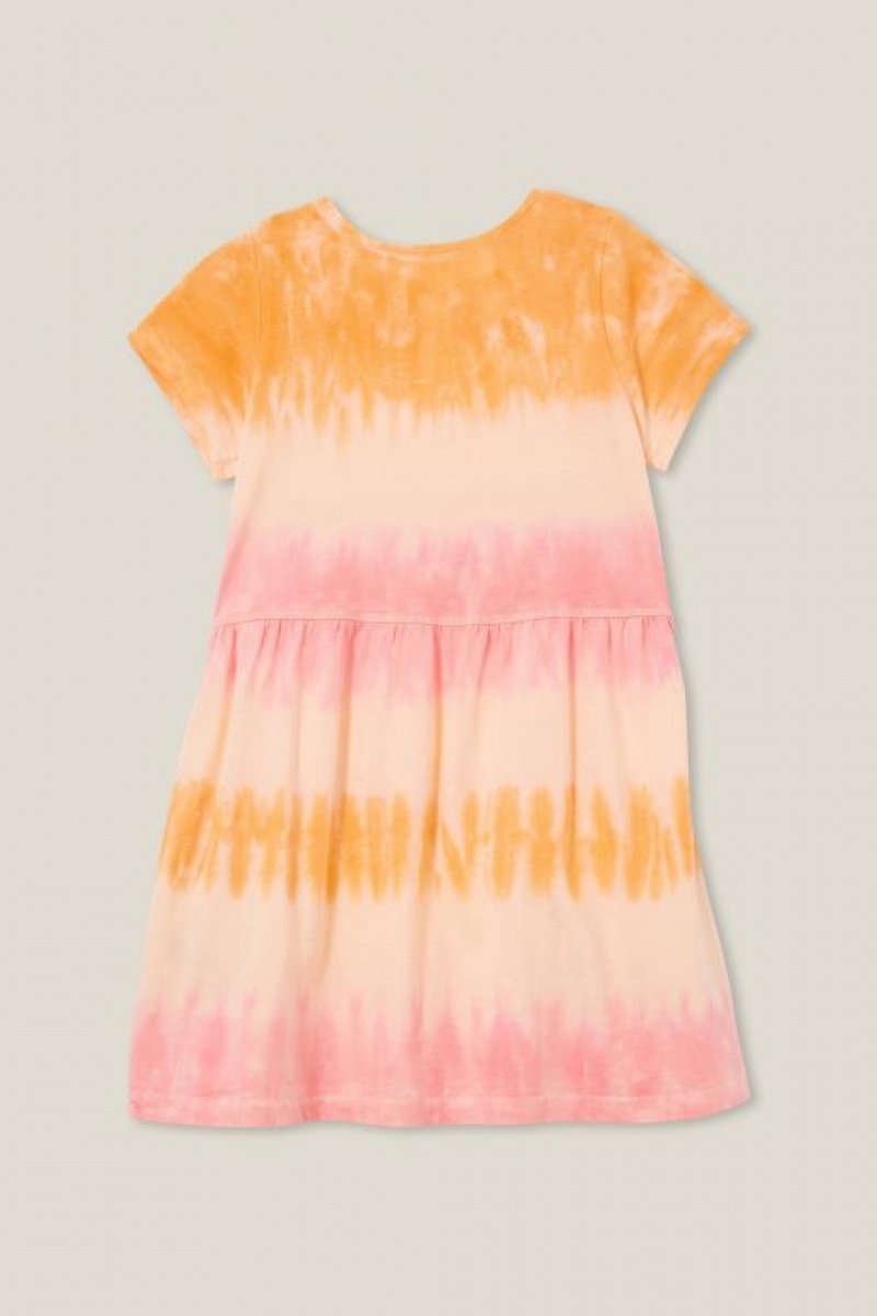 Cotton On Freya Short Sleeve Girls' Dress Sunset | g56q6saluLs