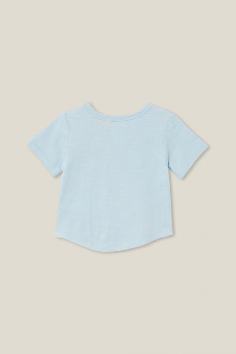 Cotton On Fynn Slub Spliced Lcn Baby T Shirts Blue | XGUNEXdbwiN