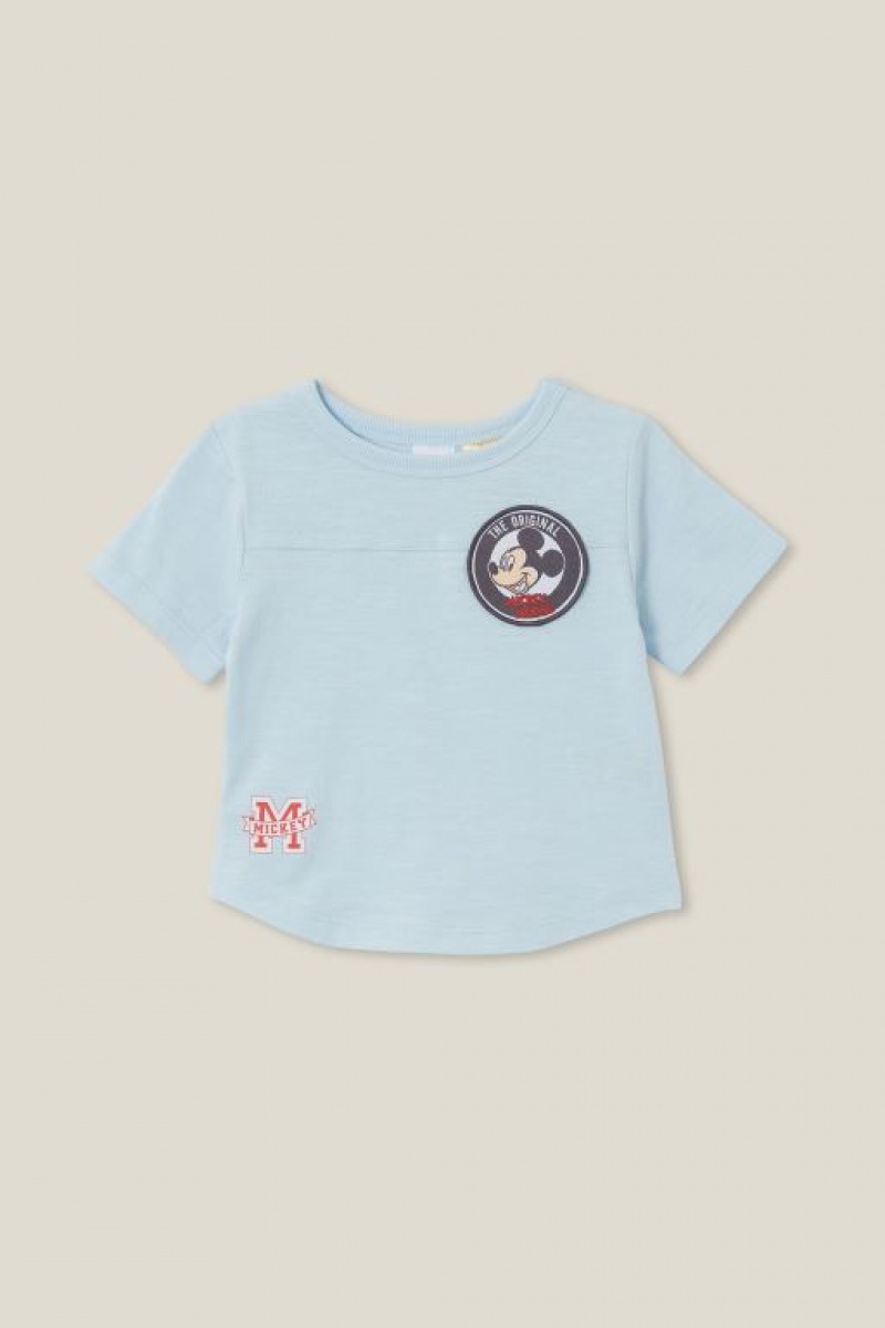 Cotton On Fynn Slub Spliced Lcn Baby T Shirts Blue | XGUNEXdbwiN