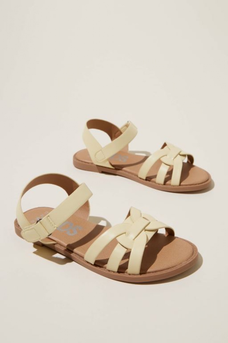Cotton On Georgie Cross Over Girls' Sandals Yellow | oV7f63WxIyt