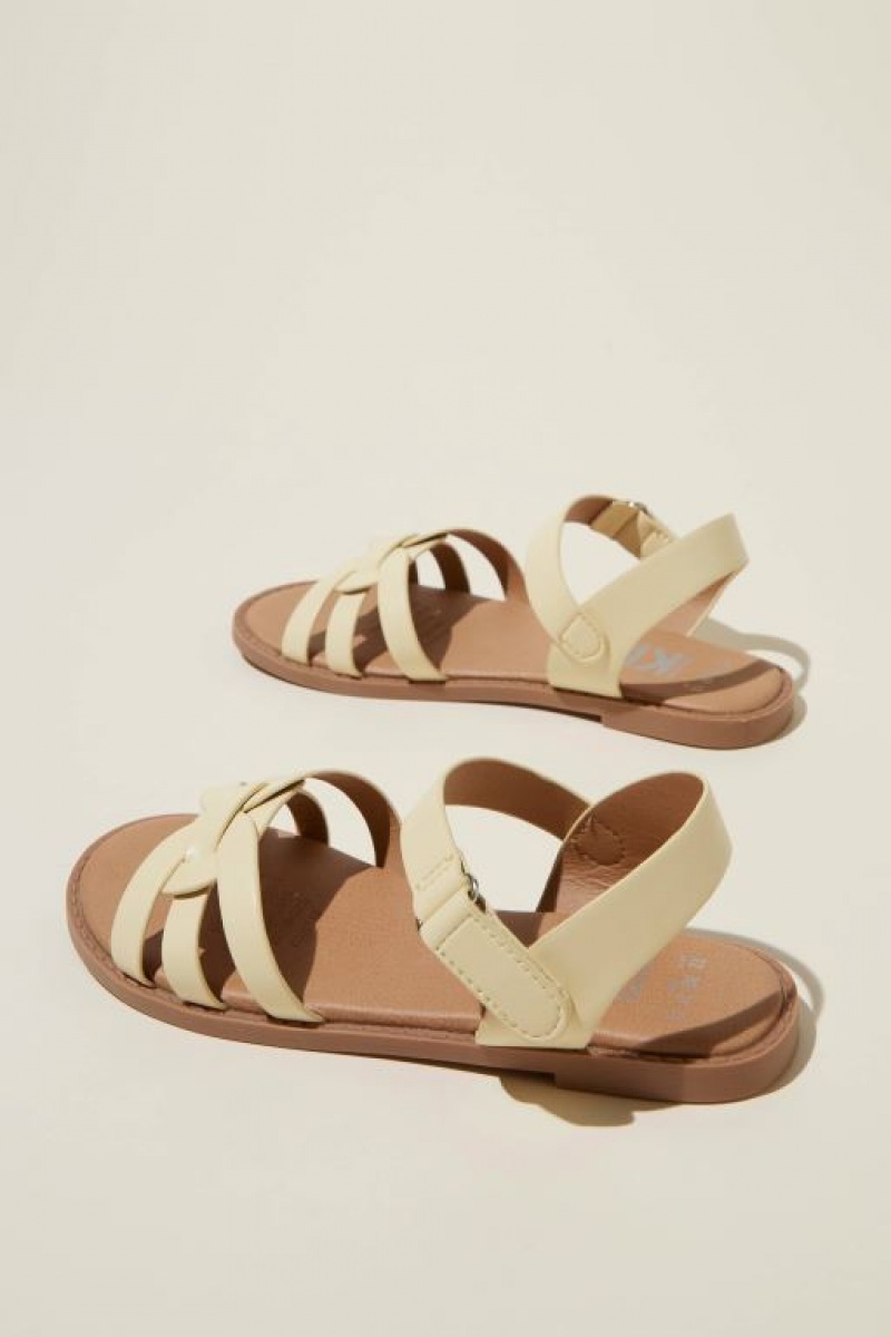Cotton On Georgie Cross Over Girls' Sandals Yellow | oV7f63WxIyt