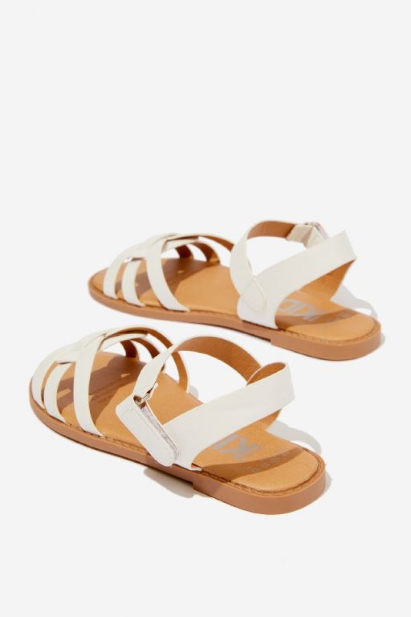 Cotton On Georgie Cross Over Girls' Sandals White | 8dze7nB1kS1