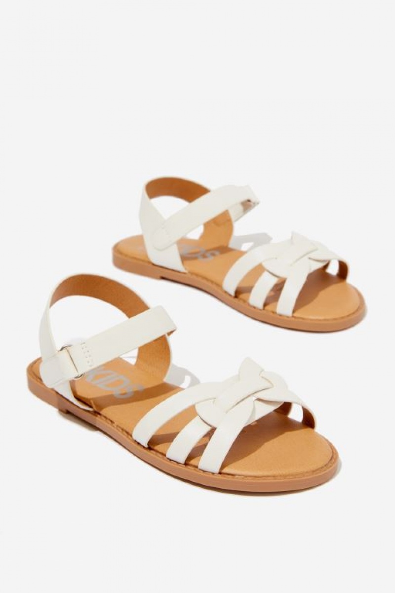 Cotton On Georgie Cross Over Girls\' Sandals White | 8dze7nB1kS1