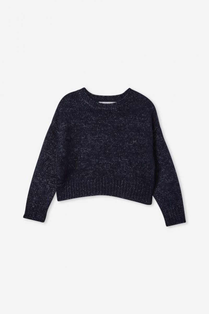 Cotton On Georgie Knit Jumper Girls' Jackets Navy | BNUfBQZFYVl