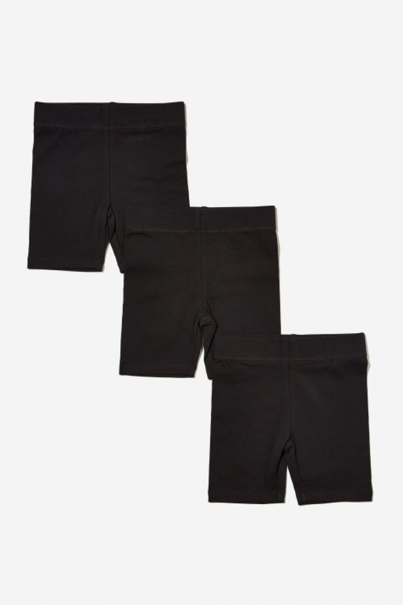 Cotton On Girls Multipack Bike 3 Pack Girls\' Shorts Black | Kdrs9lVBD2U